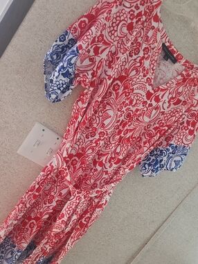 Tommy Hilfiger Red and White Floral Top